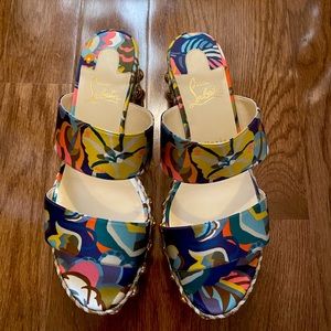 Christian Louboutin Wedge Sandals - Never …